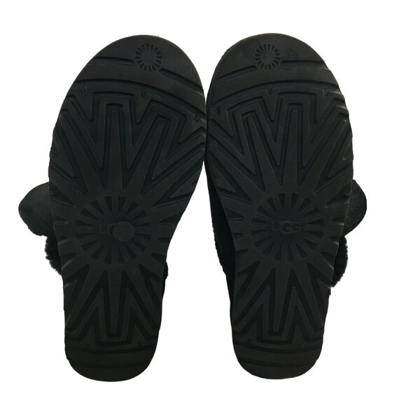 UGG BAILEY BUTTON II BLACK SUEDE SHEEPSKIN WINTER BOOTS 1016226 WOMENS SIZE 8 - Picture 5 of 7